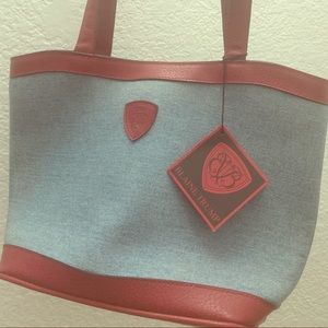 Blaine Trump small denim and red purse  - NEW